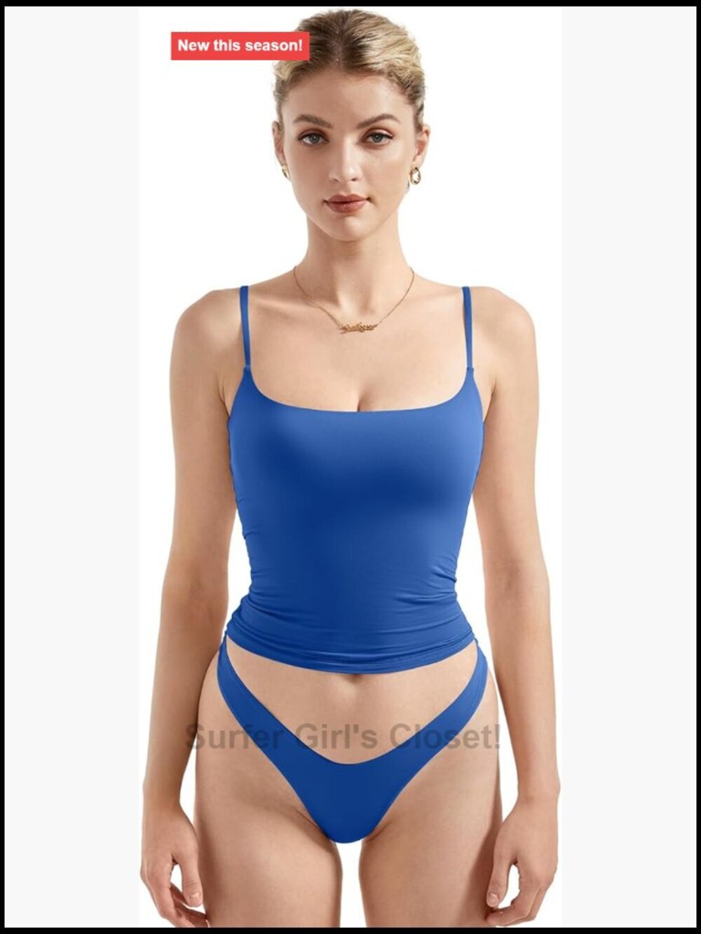 Double Line Square Neck Tank Top Y2K Going Out Basic Cami Shirt
